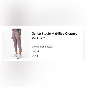 Lululemon Dance Studio MR Cropped Pants 25”